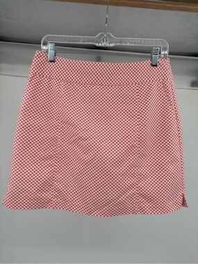 Fairway & Greene Orange & White Mini Dot Golf Skort, Size 6